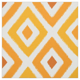 Orange Sunset Ikat Fabric