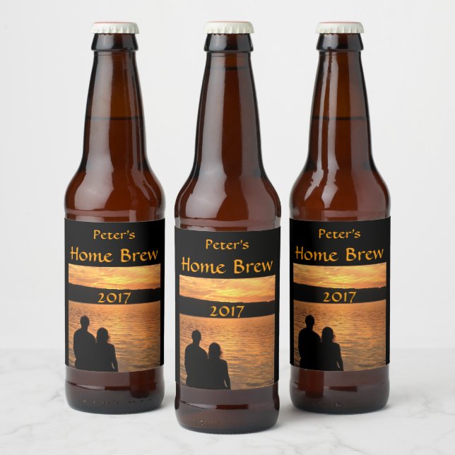 Orange Sunset Lovers Beer Label (Bottles)