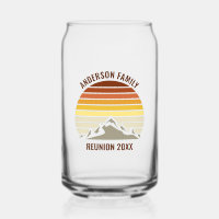 Orange Sunset Mountain Retro Family Reunion Party