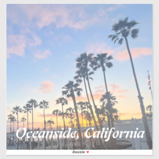 Orange Sunset on Oceanside California Beach