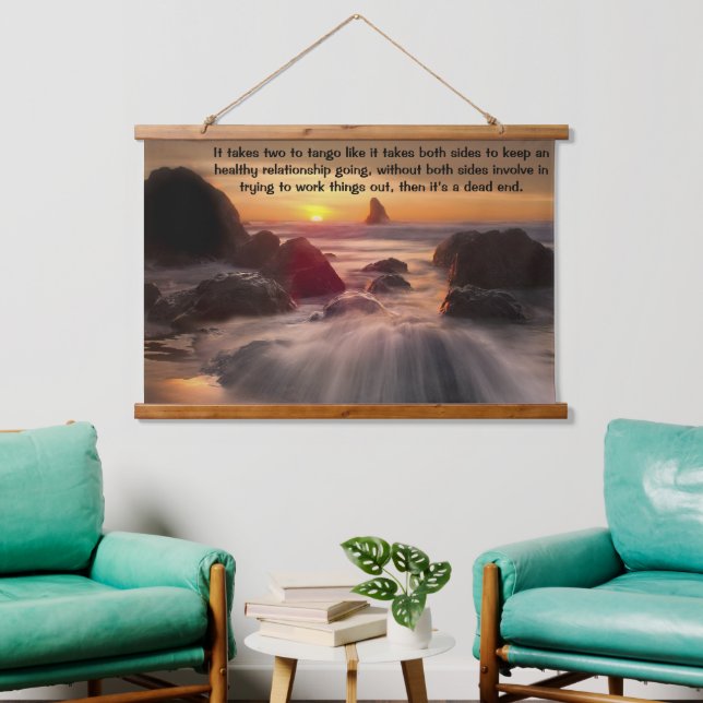 Orange sunset over top of the ocean hanging tapestry (Living Room)