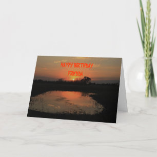 Orange Sunset Reflection Birthday Card