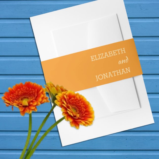 Orange Sunset Wedding Invitation Belly Band (Creator Uploaded)