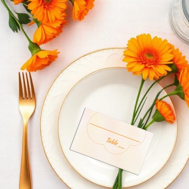 Orange Sunset Wedding Place Card (Creator Uploaded)