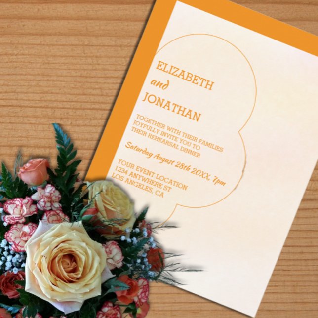 Orange Sunset Wedding Rehearsal Dinner Invitation (Creator Uploaded)