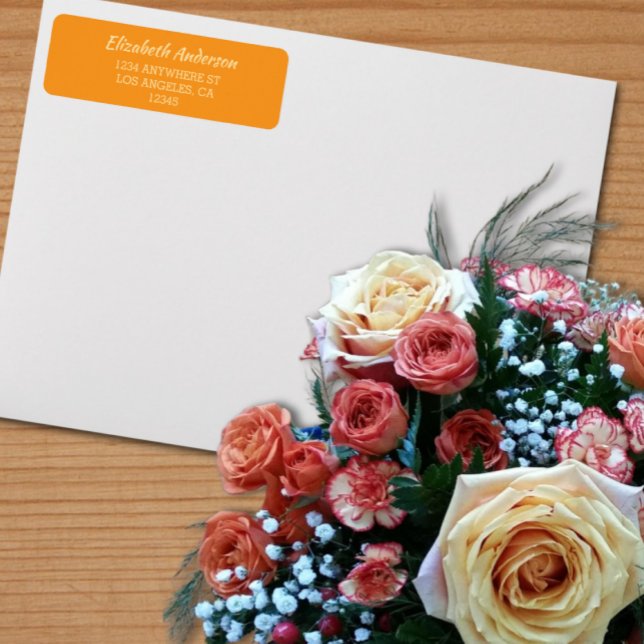 Orange Sunset Wedding Return Address Label (Creator Uploaded)