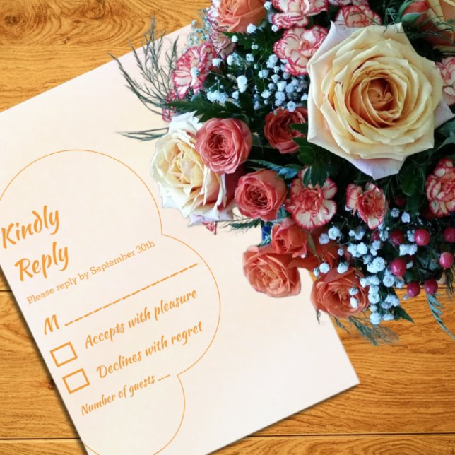 Orange Sunset Wedding RSVP Card (Creator Uploaded)