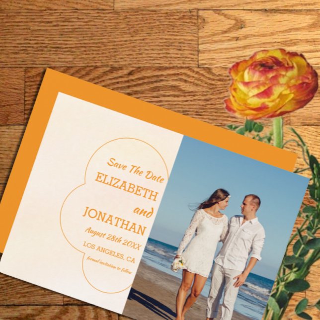 Orange Sunset Wedding Save The Date (Creator Uploaded)