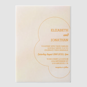Orange Sunset Wedding Vellum Invitations