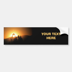 Orange Sunset With Trees customisable Bumper Sticker