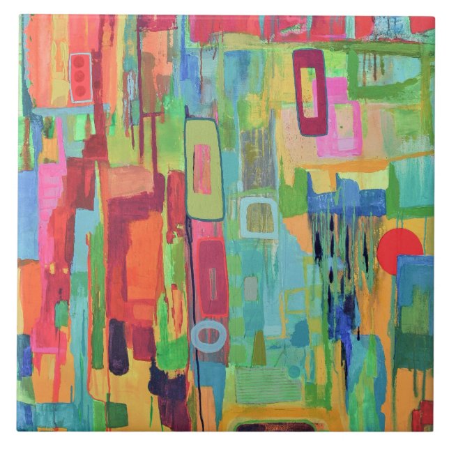 Orange Sunshine 6 x 6 Ceramic Tile (Front)