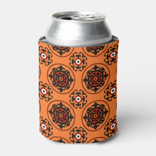 Orange Suzani Pattern Can Cooler