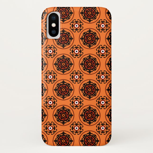Orange Suzani Pattern Case-Mate iPhone Case (Back)