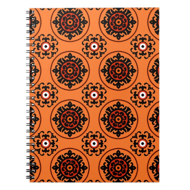 Orange Suzani Pattern Notebook (Front)