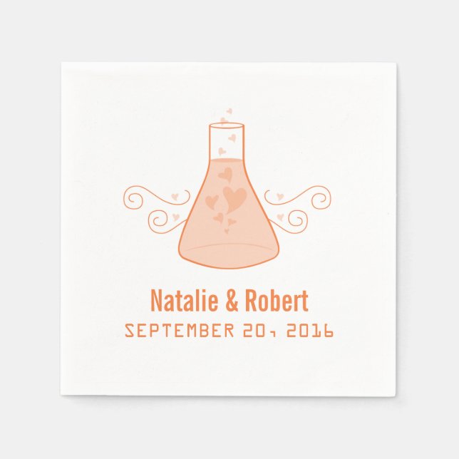 Orange Sweet Chemistry Paper Napkins (Front)