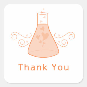 Orange Sweet Chemistry Thank You Stickers