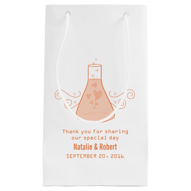 Orange Sweet Chemistry Wedding Gift Bag (Front)