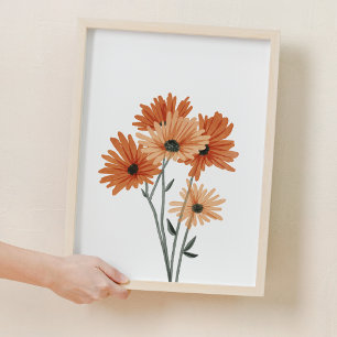 Orange Sweet Cosmos Flower Nursery Decor