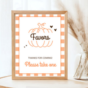 Orange Sweet Little Pumpkin Baby Shower Favour Sig Poster