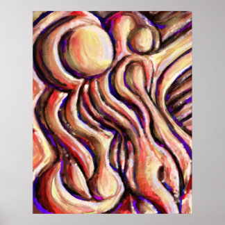 Orange Swirl- abstract digital painting Poster