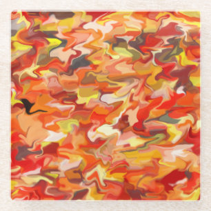 Orange Swirl Glass Coaster