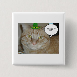 Orange Tabby Cat 15 Cm Square Badge