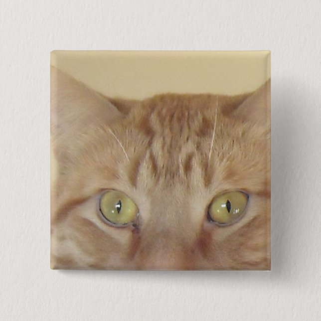 Orange Tabby Cat 15 Cm Square Badge (Front)