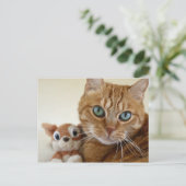 Orange Tabby Cat and Best Friend Postcard (Standing Front)