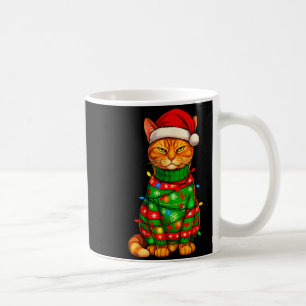 Orange Tabby Cat Christmas Lights Funny Santa Holi Coffee Mug