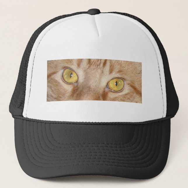 Orange Tabby Cat Eyes Trucker Hat (Front)