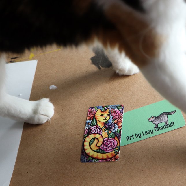 Orange Tabby Cat Flower Garden Card (Creator Uploaded)