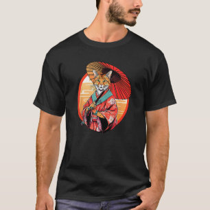 Orange Tabby Cat Geisha Funny Pet Kimono T-Shirt
