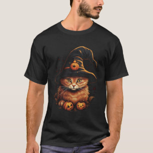 Orange Tabby Cat Halloween Graphic Tees For Men Wo