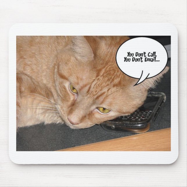 Orange Tabby Cat Humour/Cell Phone Mouse Pad (Front)