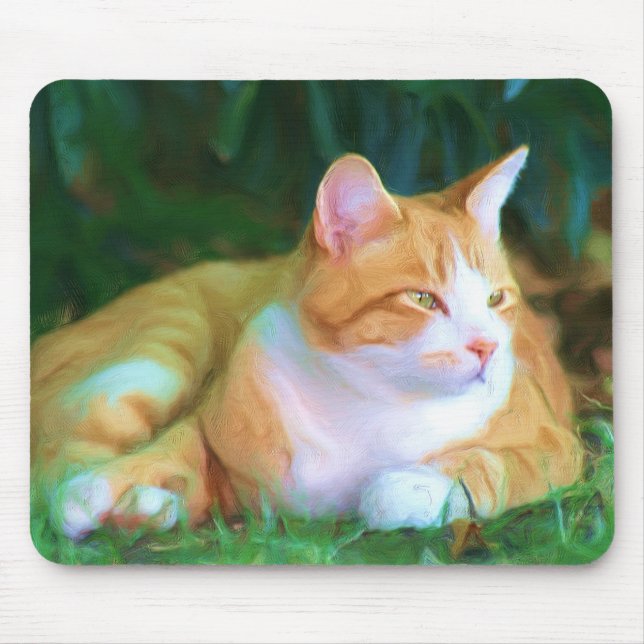 Orange Tabby Cat Mouse Pad (Front)