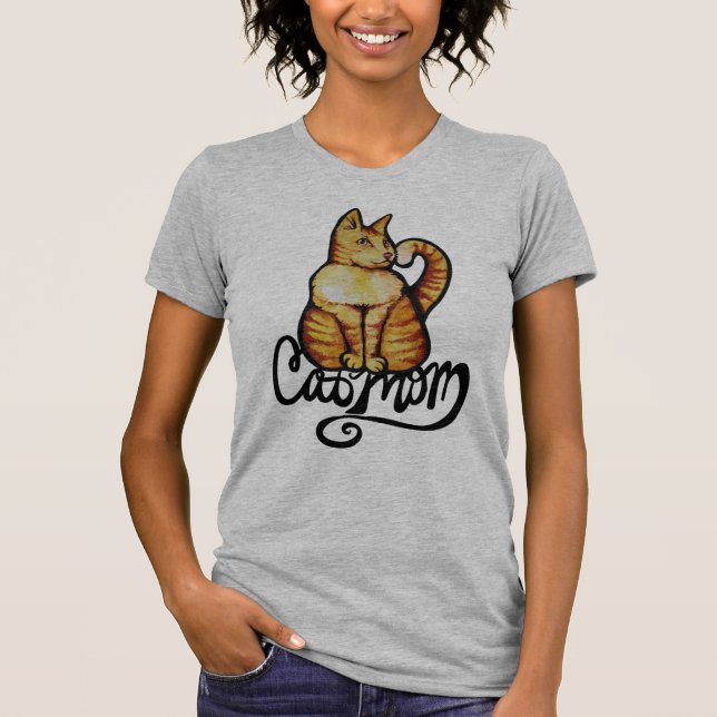Orange Tabby Cat Mum Kitty Cat Artwork             T-Shirt (Front)