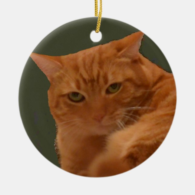 Orange Tabby Cat ornament (Front)