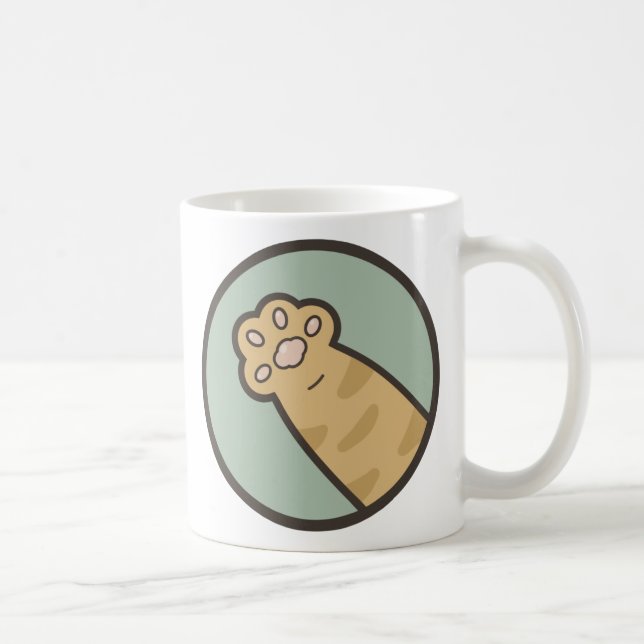 Orange tabby cat paw coffee mug (Right)