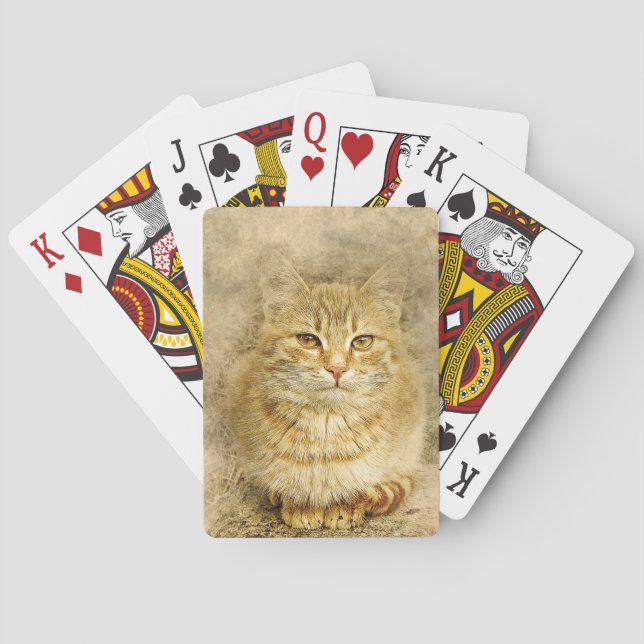Orange Tabby Cat Playing Cards (Back)