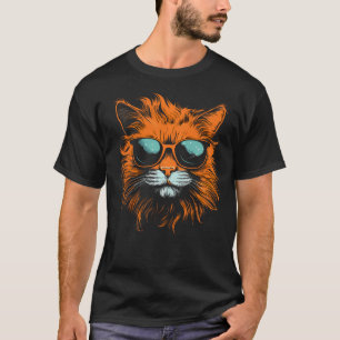Orange Tabby Cat Portrait Orange Cat With T-Shirt