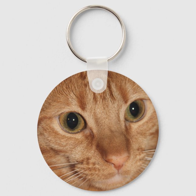 Orange Tabby Cat Profile Face Close up Key Ring (Front)