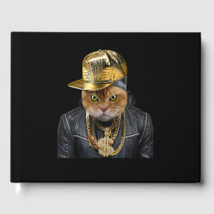 Orange Tabby Cat Rapper As Hip Hop Artist Guest Book