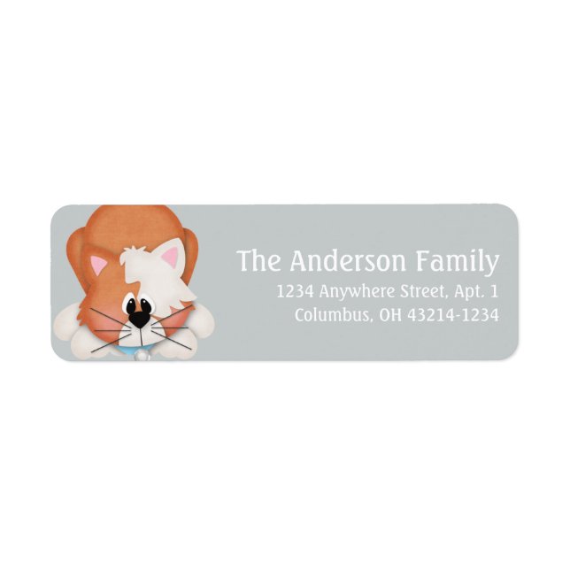 Orange Tabby Cat Return Address Labels (Front)