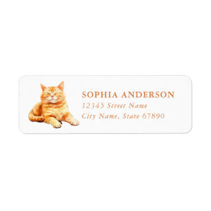 Orange Tabby Cat Return Address Labels