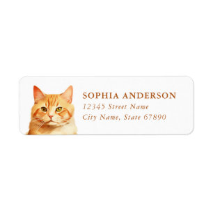 Orange Tabby Cat Return Address Labels
