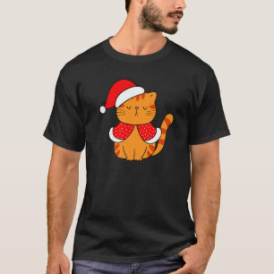 Orange Tabby Cat Santa Hat Christmas Cat  Bah humb T-Shirt