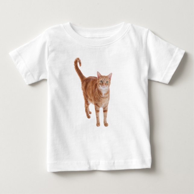 Orange Tabby Cat Standing Baby T-Shirt (Front)