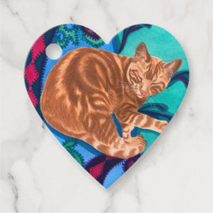 Orange Tabby Cat Watercolor Favour Tags