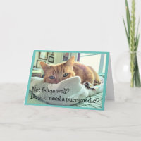 Orange Tabby Cat with Get Well Wishes