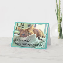 Orange Tabby Cat with Get Well Wishes